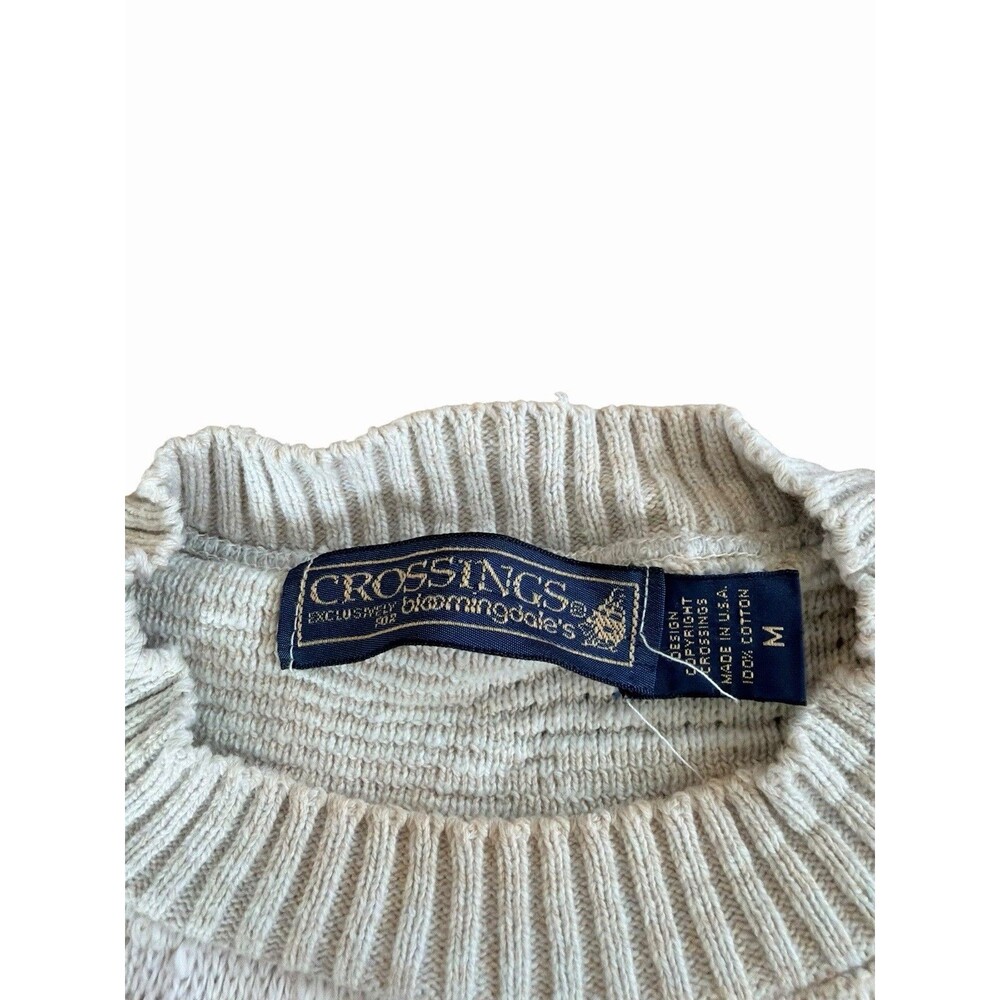 Vintage Crossings Sail Boat Cotton Knit Sweater M Coastal Nautical Heritage Twee - Picture 4 of 4